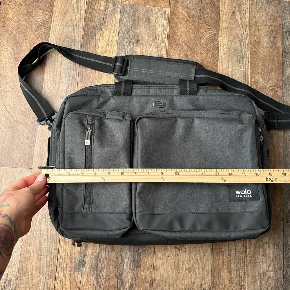 SOLO New York Duane Hybrid Briefcase Backpack Black‎ Removable Shoulder Strap